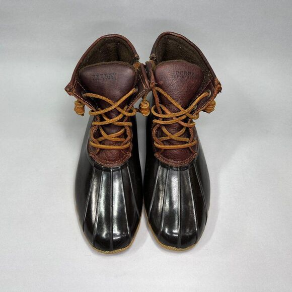 Sperry Women's Size 7.5 Saltwater Brown Leather Duck Boots - Picture 3 of 13